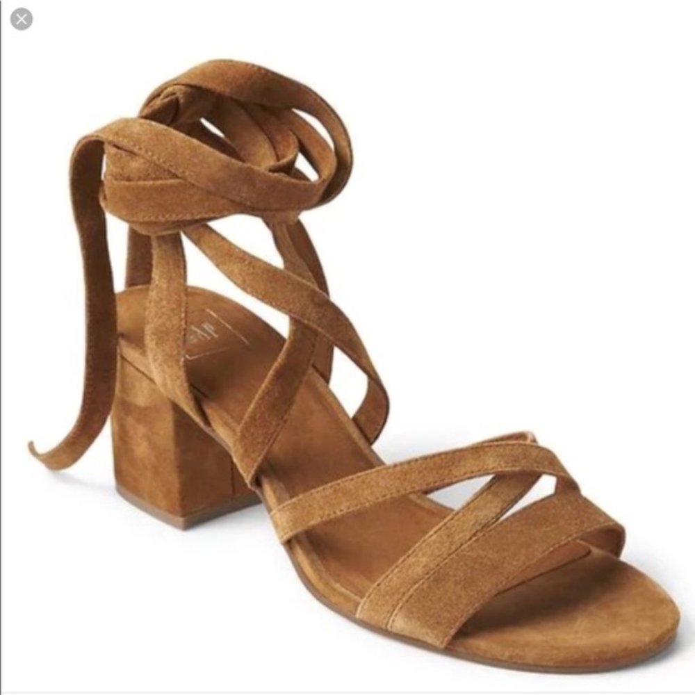 GAP suede tie sandals with block heel